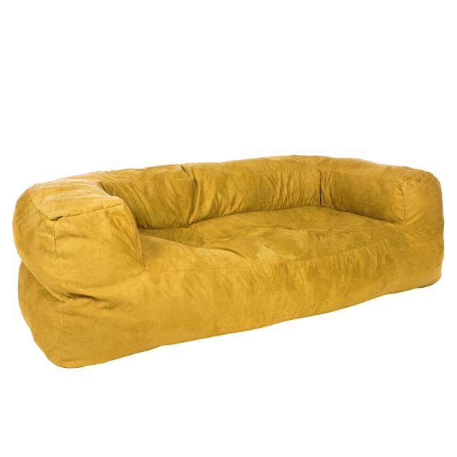 Faux Suede Couch Bean Bag - Replacement Cover-1 Seater - Cover Only-(Faux Suede) Mustard