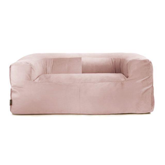 Designer Velvet Couch Bean Bag - Blush Pink