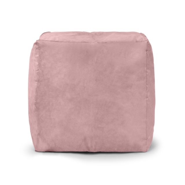 Faux Suede Cube Bean Bag - Blush Pink