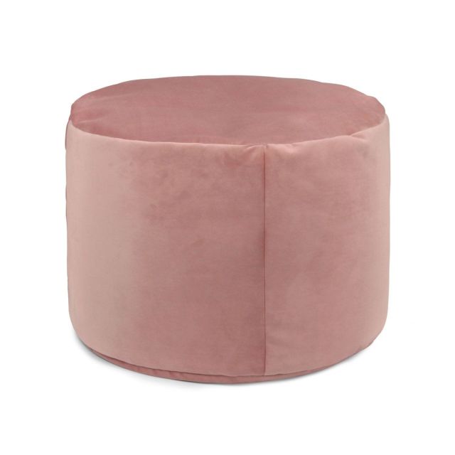 Designer Velvet Stool Bean Bag - Blush Pink