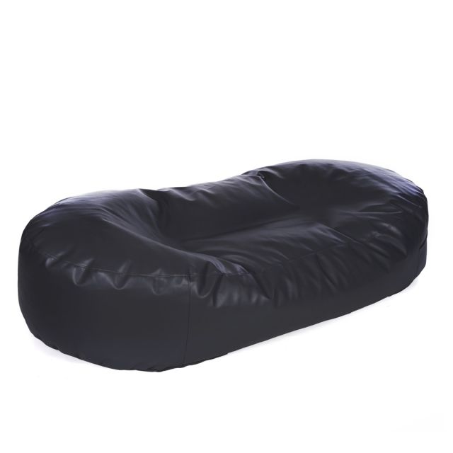 Faux Leather Sofa Bed Bean Bag - Black