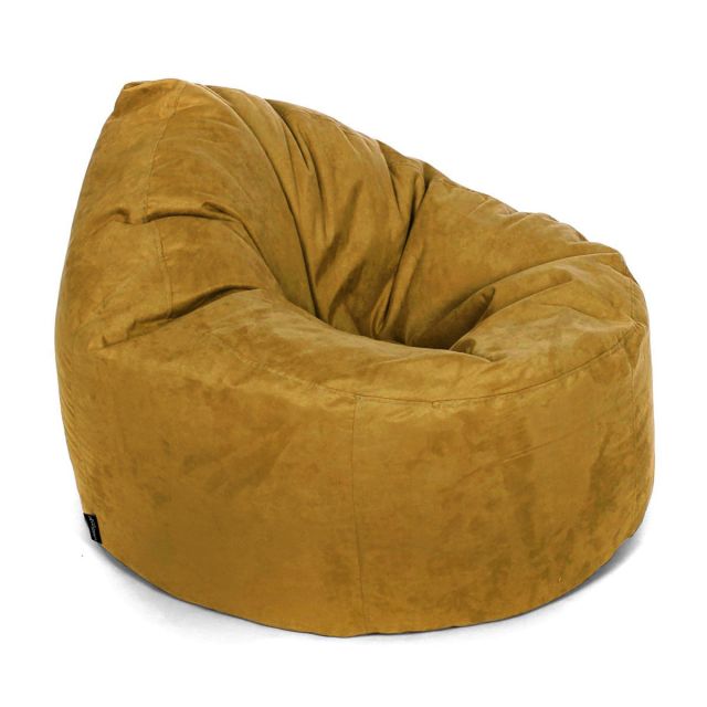 Faux Suede Bean Bag Chair - Replacement Cover-Small - Cover Only-(Faux Suede) Mustard