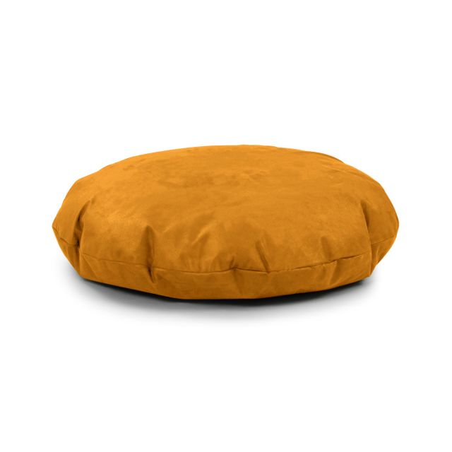 Faux Suede Cushion Bean Bag - Round - Mustard