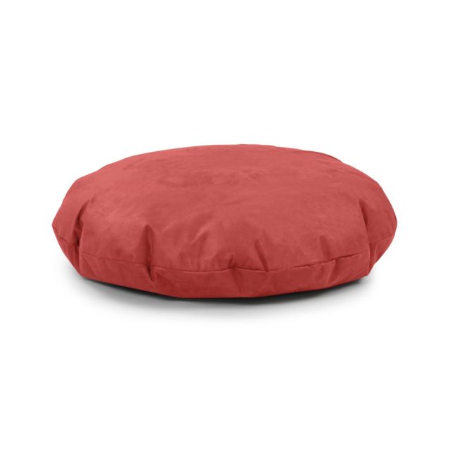 Faux Suede Cushion Bean Bag - Round - Raspberry