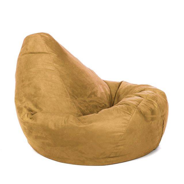 Faux Suede Hi-Back Gamer Bean Bag - Replacement Cover-Standard - Cover Only-(Faux Suede) Mustard