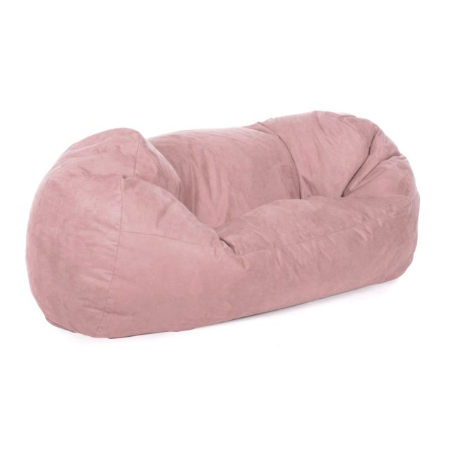 Faux Suede Settee Bean Bag - Replacement Cover-Standard - Cover Only-(Faux Suede) Blush Pink