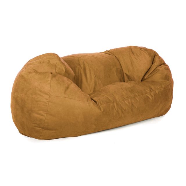 Faux Suede Settee Bean Bag - Replacement Cover-Standard - Cover Only-(Faux Suede) Mustard