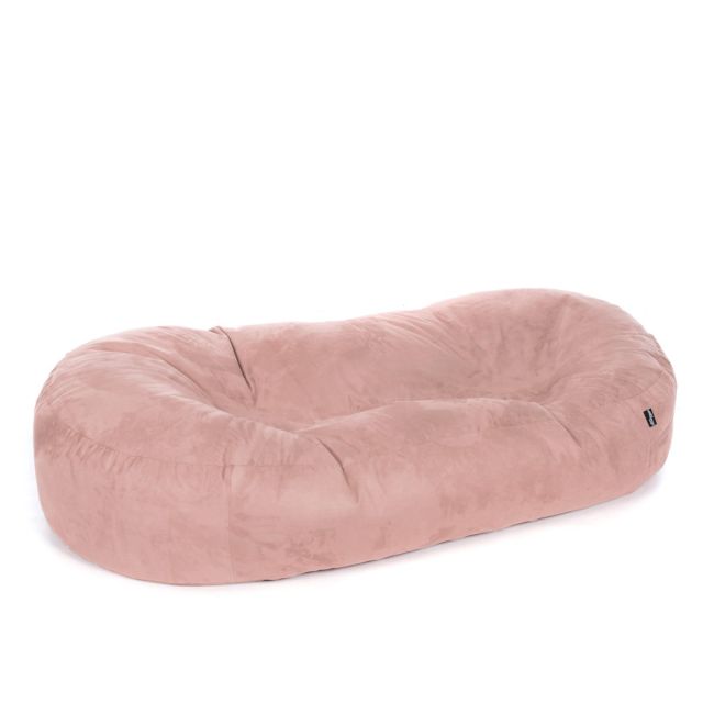 Faux Suede Sofa Bed Bean Bag - Blush Pink