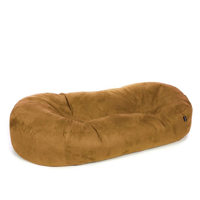 Faux Suede Sofa Bed Bean Bag - Mustard