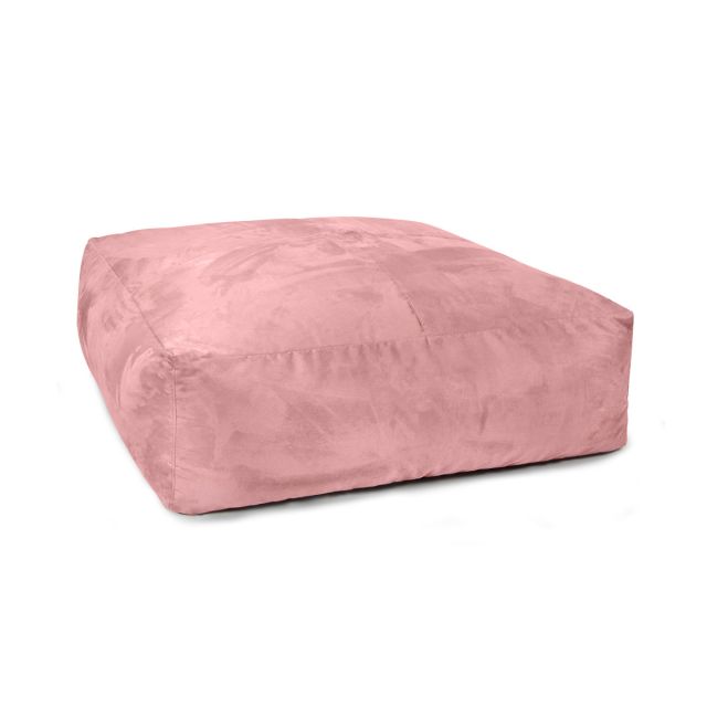 Faux Suede Square Bean Bag - Blush Pink