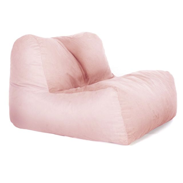 Designer Velvet LayZ Bean Bag - Blush Pink