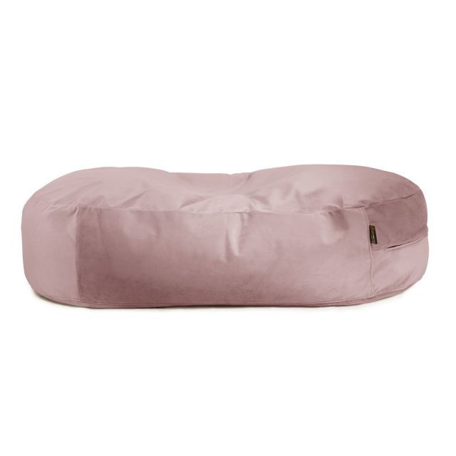 Designer Velvet Lounger Bean Bag - Blush Pink