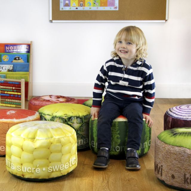 Mini Fruit and Vegetable Stool Bean Bags - Pack of 8