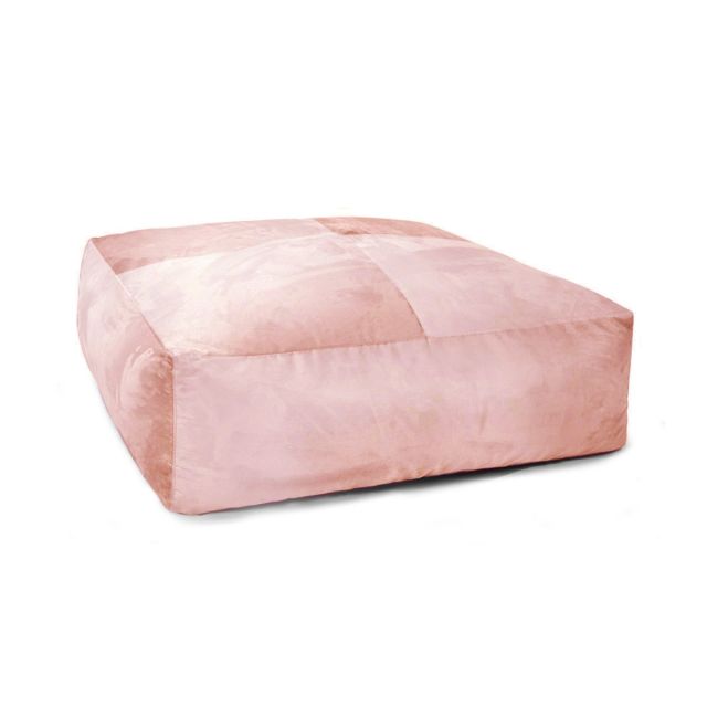 Designer Velvet Square Bean Bag - Blush Pink