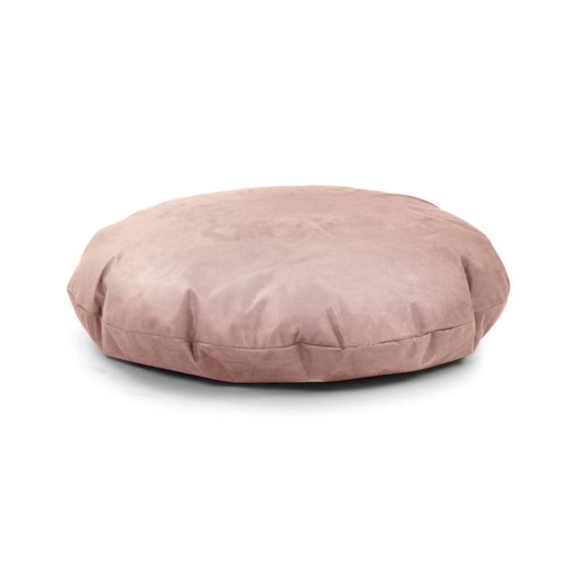 Designer Velvet Cushion Bean Bag - Round - Blush Pink