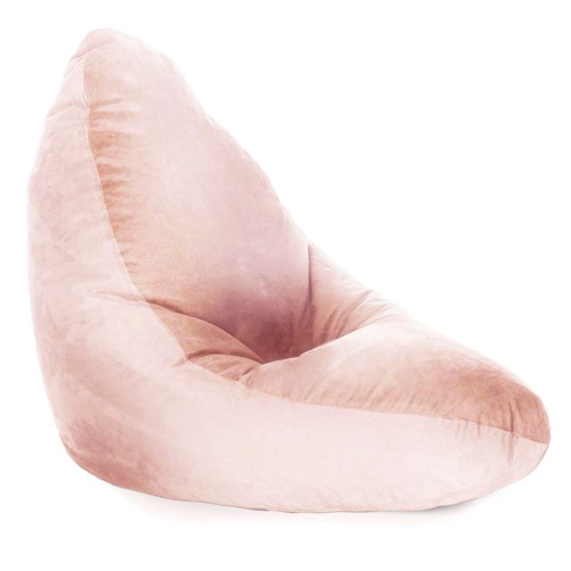 Designer Velvet Wedgie Bean Bag - Blush Pink