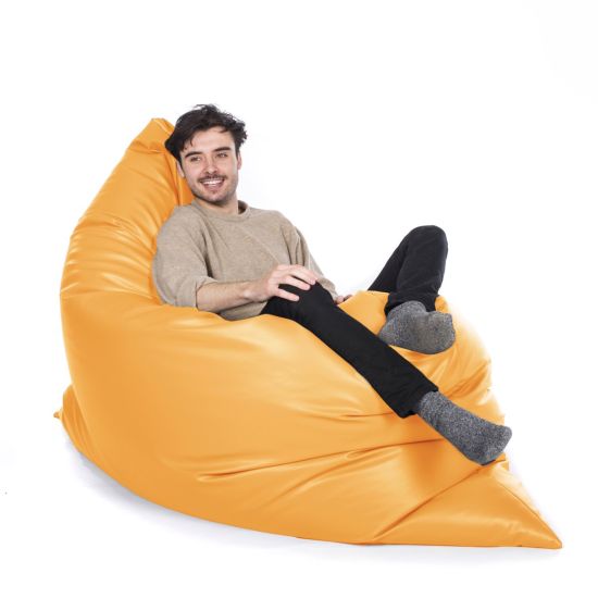 Faux Leather Slab Bean Bag - Sunflower Yellow