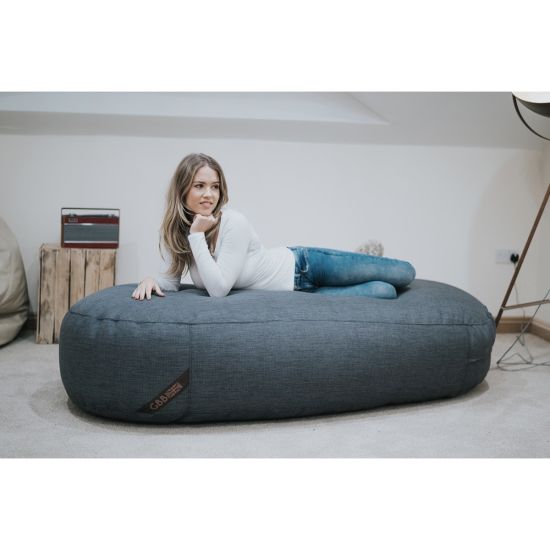 Luxury Chenille Lounger Bean Bag - Charcoal