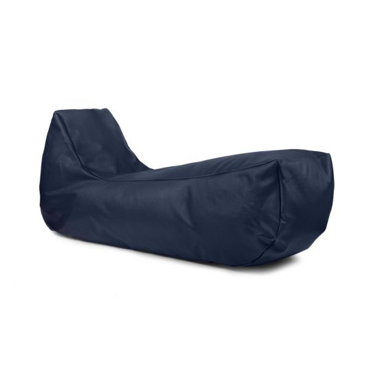 Real Leather Recliner Bean Bag - Blue
