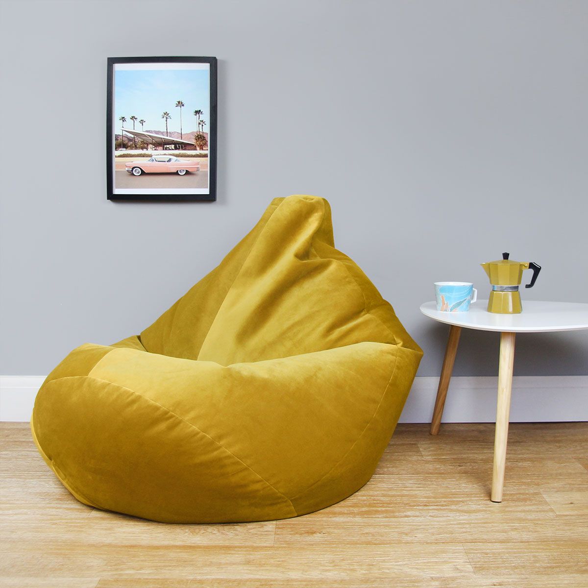 GOLD Premium Thick Velvet Bean Bag Cover with FREE Inner Case  NO FILLING   Fill up to 35 KG 