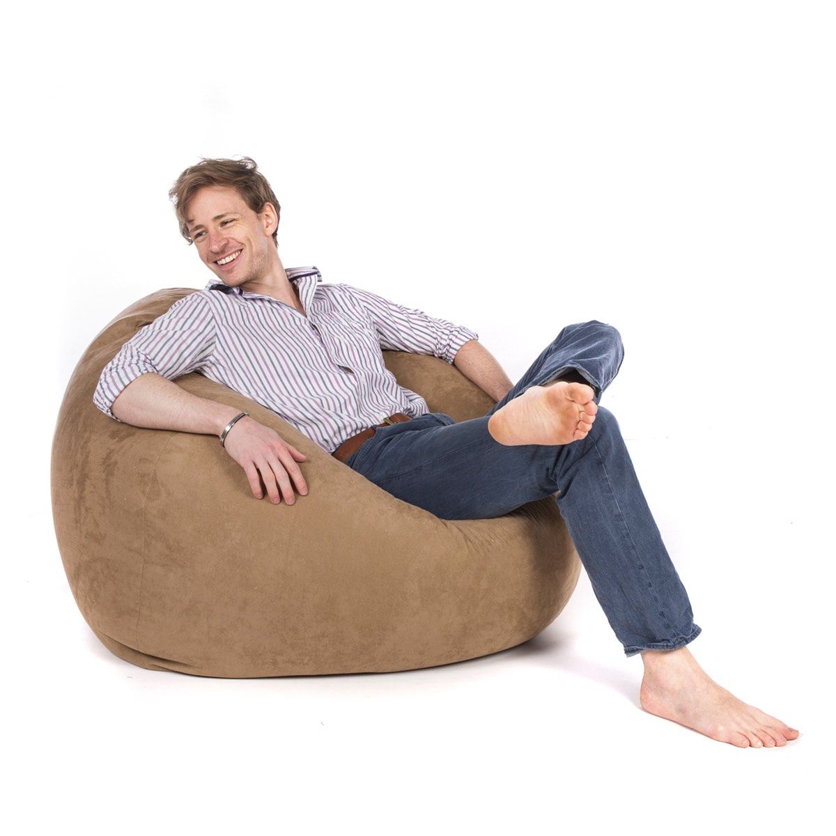 LEXAVI Brand - 4XL Ready to Use | Bean Bag & Footrest Filled with Beans -  (Faux Leather) - (Gold) : Amazon.in: Home & Kitchen