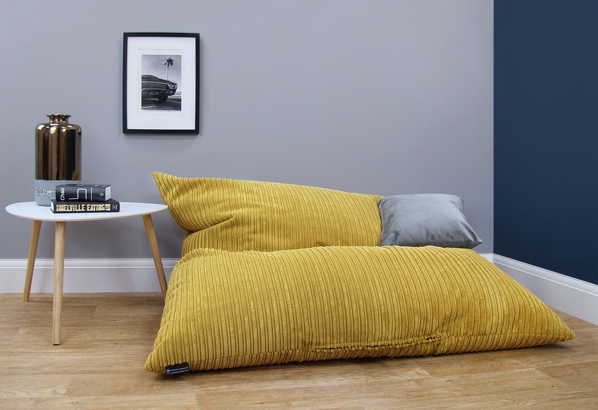 Cosy living room corner with bean bag