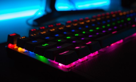 Multi-coloured RBG gaming keyboard