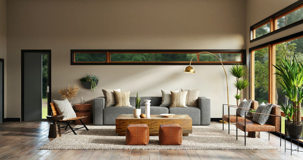minimalist open plan living room